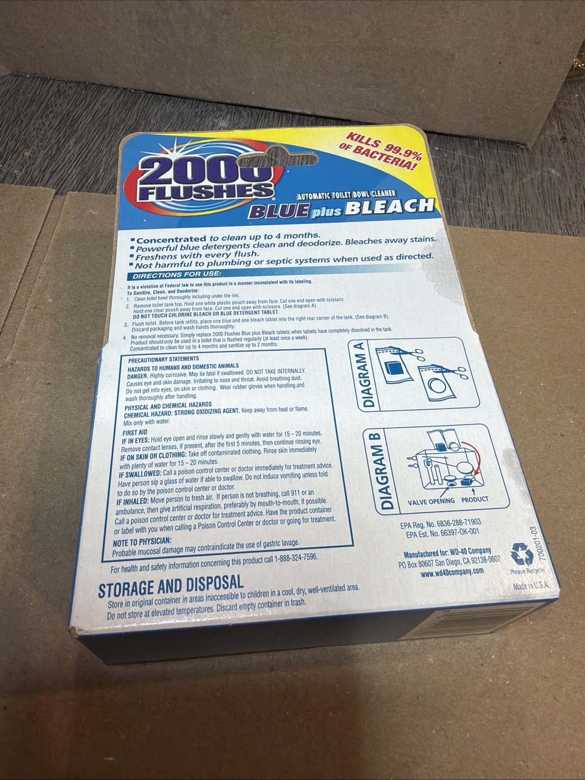 2000 Flushes Blue + Bleach Bowl Cleaner Tablets, 3.5 oz