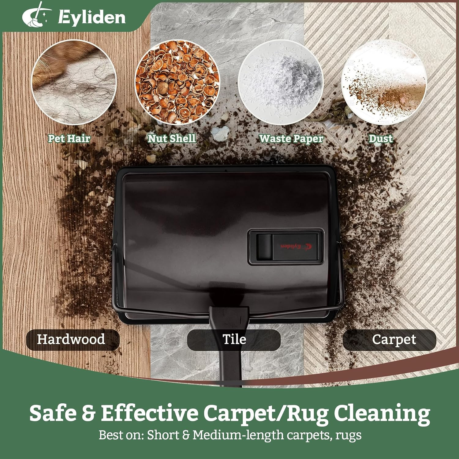 X-Large Carpet Sweeper – Quiet Manual Sweeper for Carpets & Rugs | 1 Extra Refil