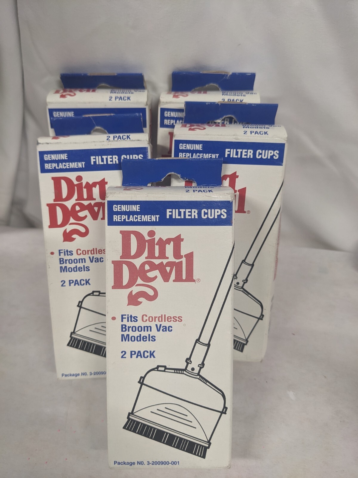 Dirt Devil Cordless Broom Vacuum Filter Cups 3-200900-001, Five Boxes 2 Each