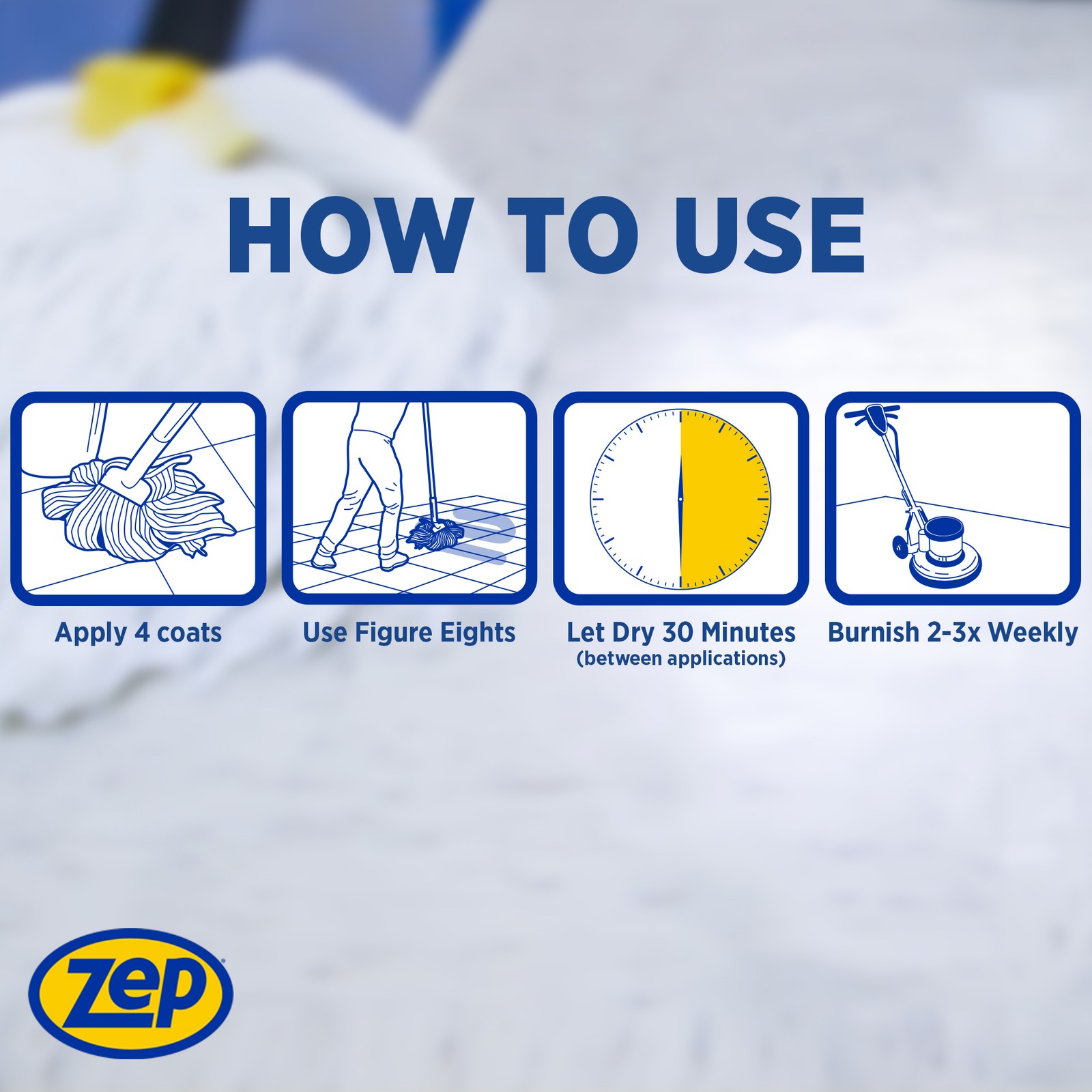 Zep Wet Look Floor Polish – 5 Gallon (1 Pail) ZUWLFF5G – Long Lasting Glossy
