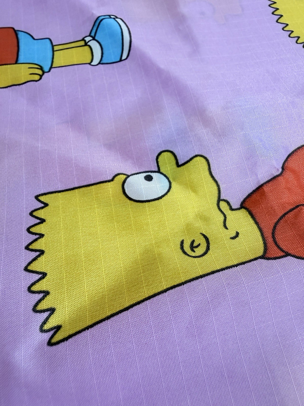 BAGGU The Simpsons Bart Simpson Nylon Pink Reuseable Grocery Tote Large Bag
