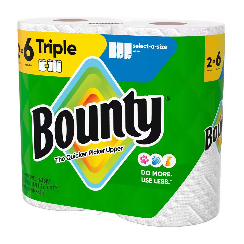 White, Select-A-Size Paper Towel Roll (2 Triple Rolls)