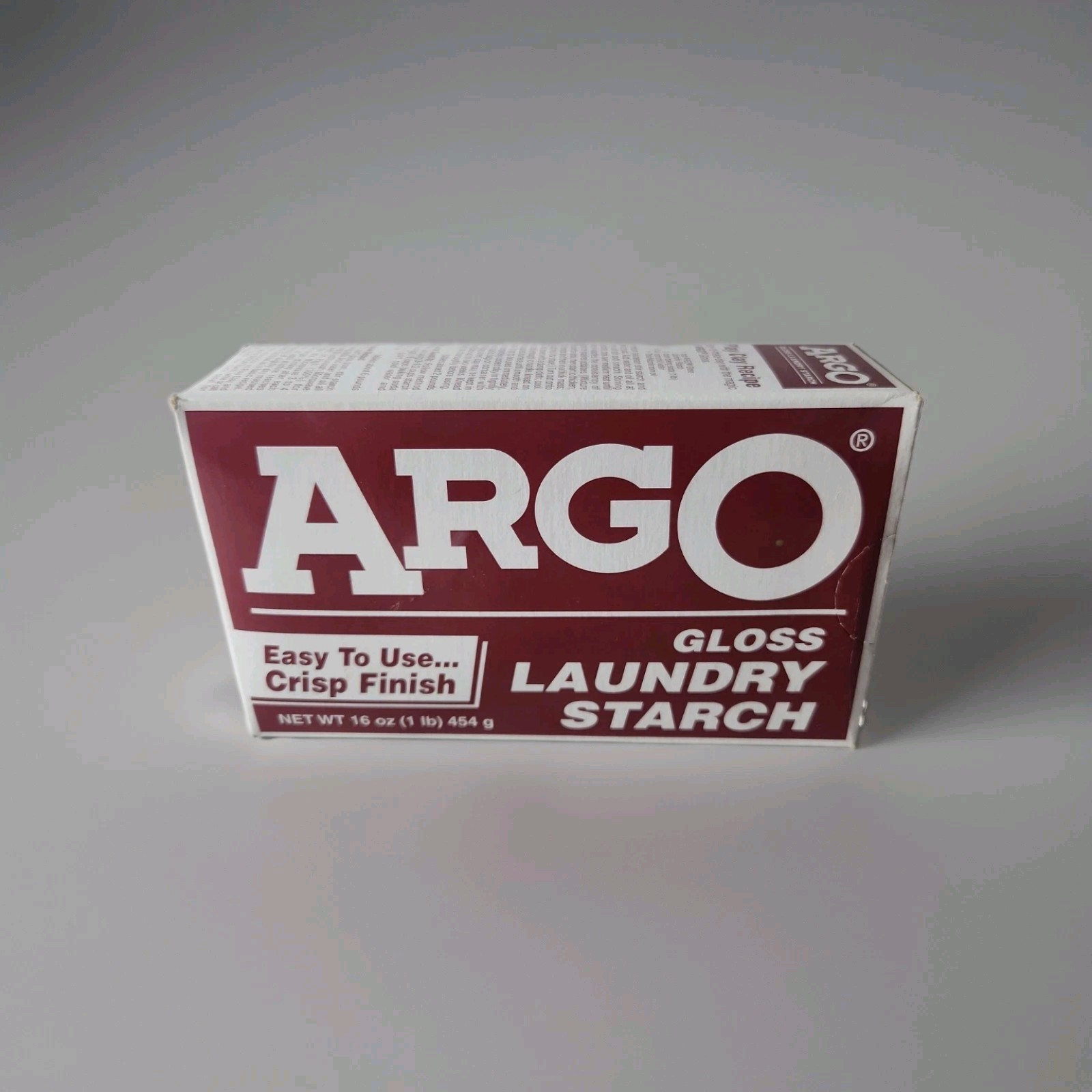 (1) New ARGO Gloss Laundry Starch Red 16oz Box – Discontinued NOS