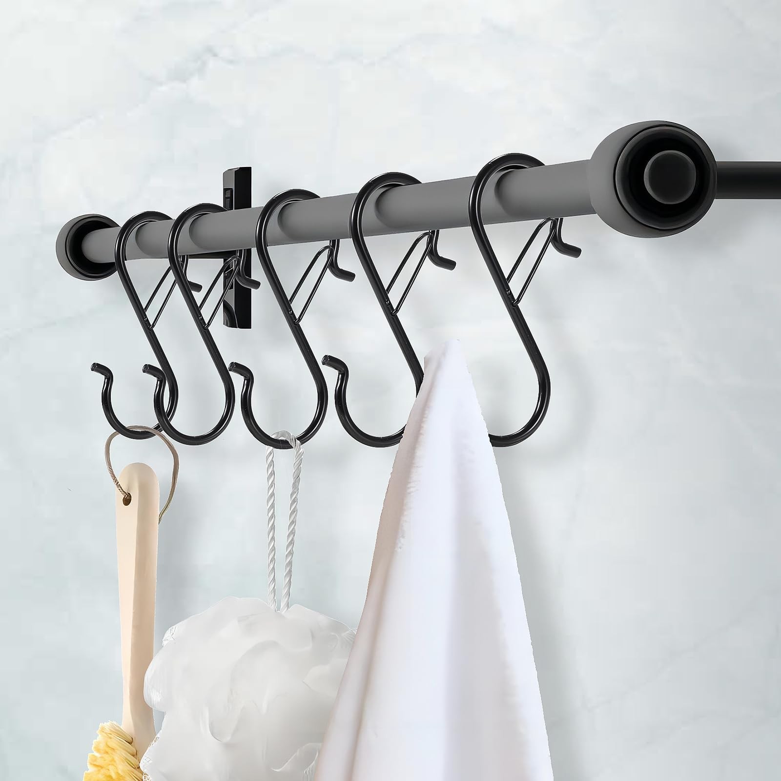 24 PCS S Hooks for Hanging with Safety Buckle, Heavy 3.5 Inch 24 Pcs, Black