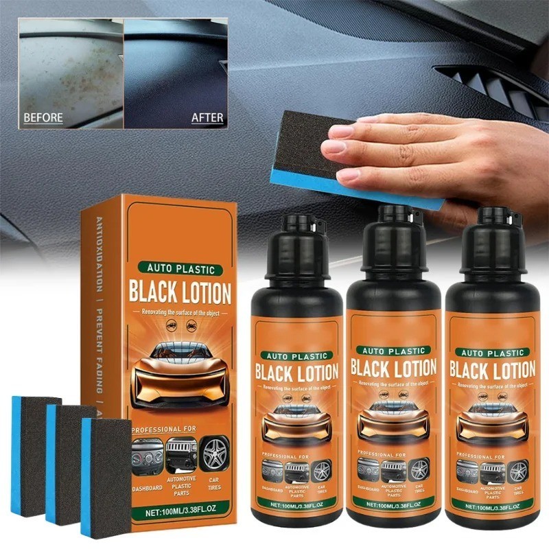 Auto Plastic Restorer Kit Car Interior Faded Plastic Rubber Care Lotion
