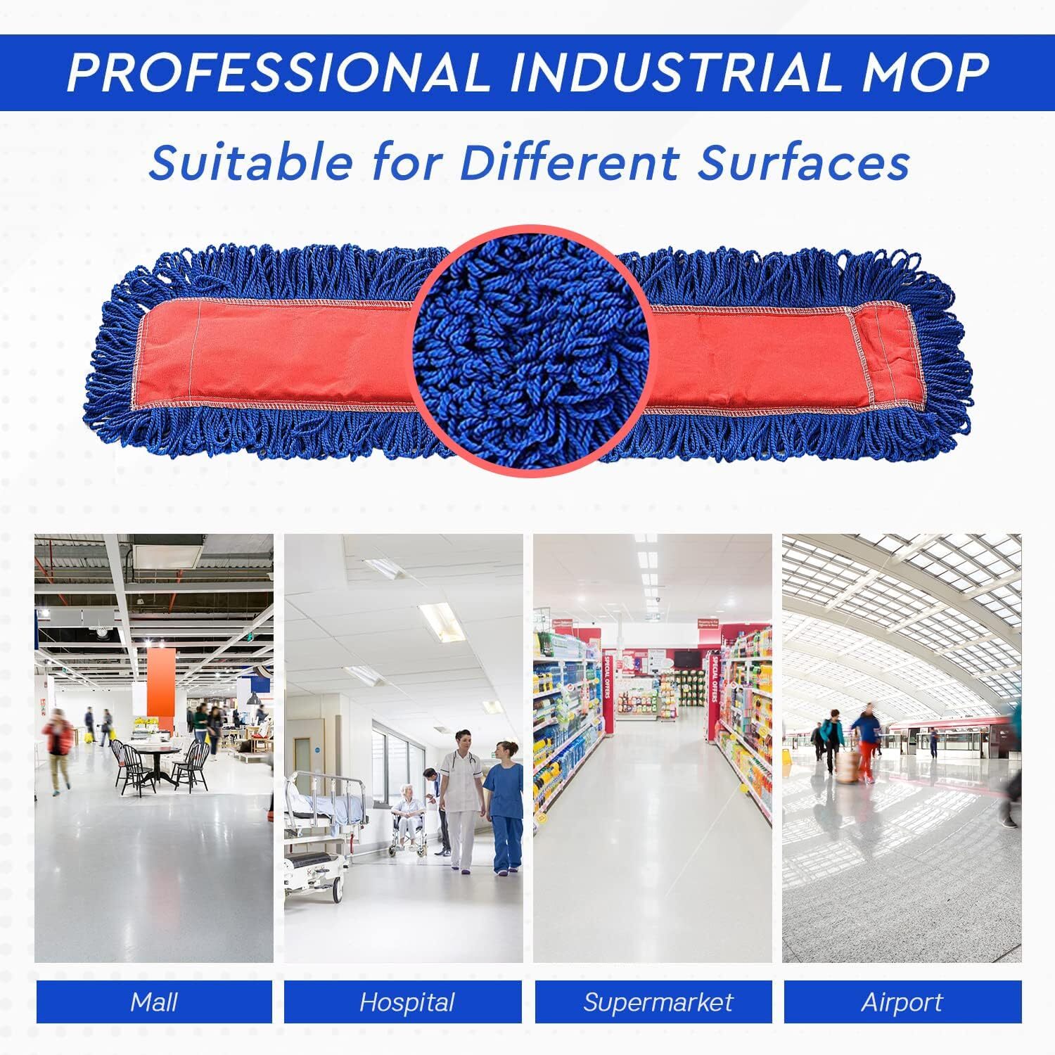 Alpine Industries Heavy Duty Microfiber Mop Head (36 in, Single Pack)