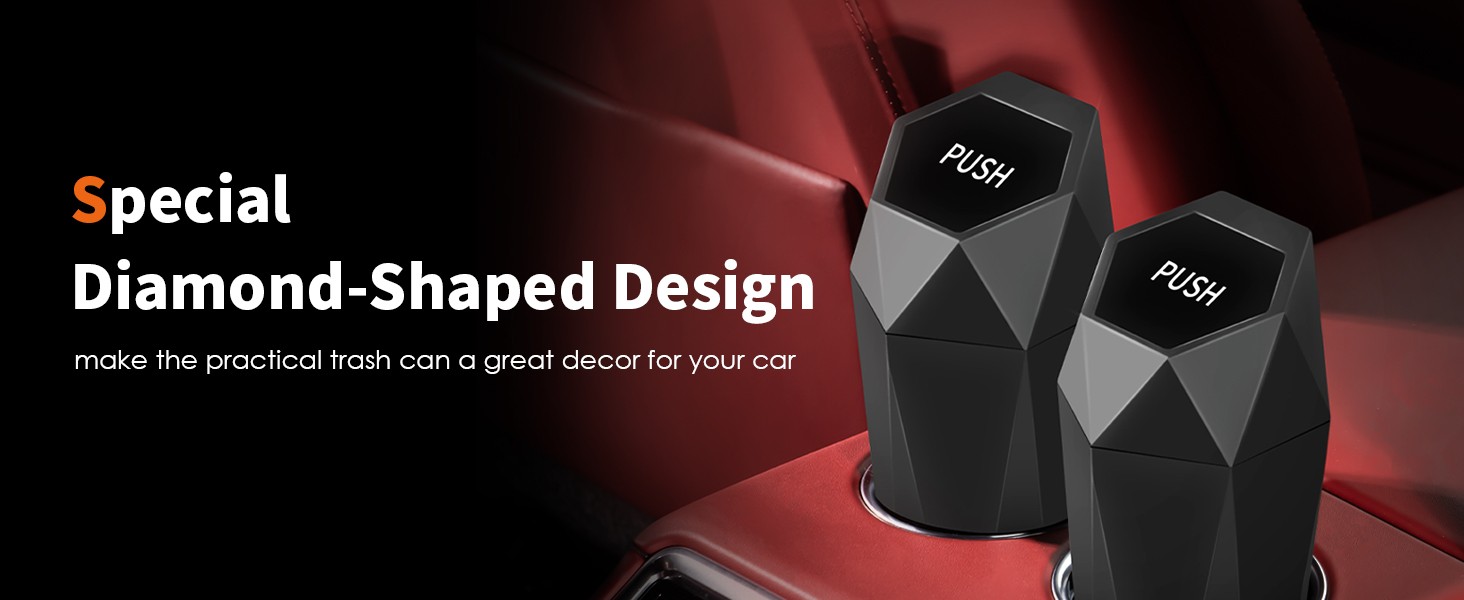 Car Trash Can with Lid – 2 Pack, Car Accessories for Interior, Leakproof Vehicle