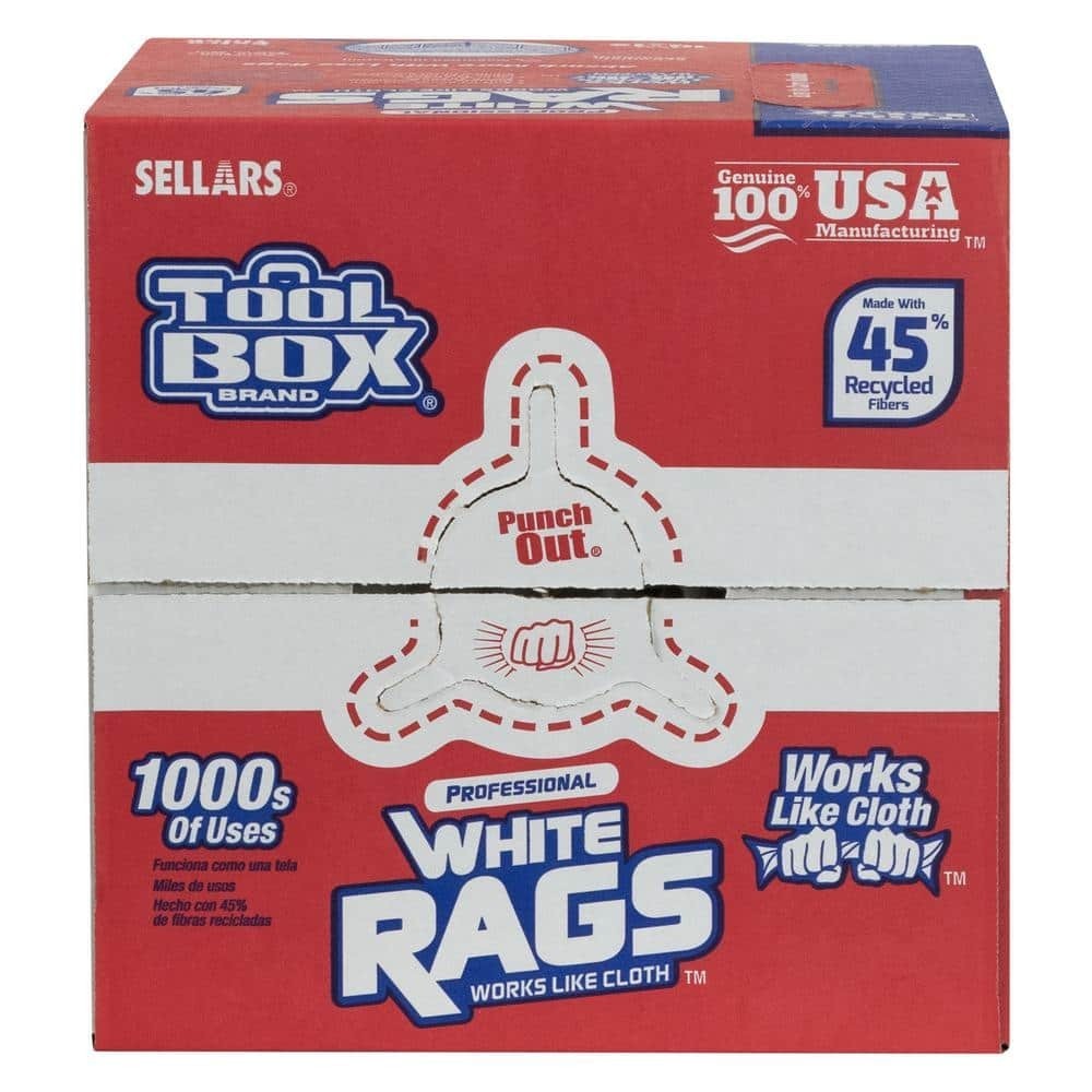 White Painter’s Rags 200 Sheets Disposable Natural Fiber Cloths 10×11 In