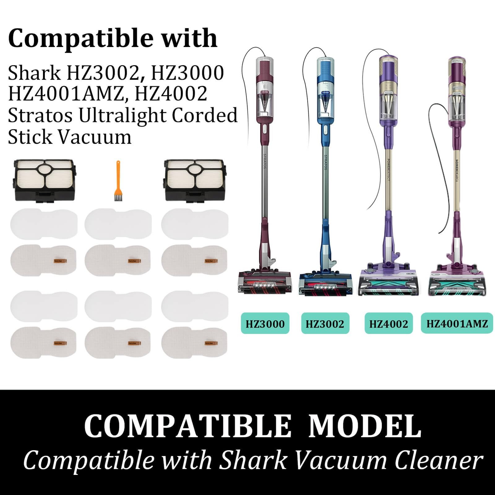 HZ3002 Replacement Filters for Shark Stratos Ultralight Corded Stick Vacuum