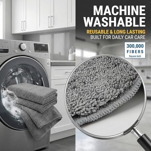 2 Pack Professional Large Microfiber Car Drying Towels (31″ x 24″), Scratch Free
