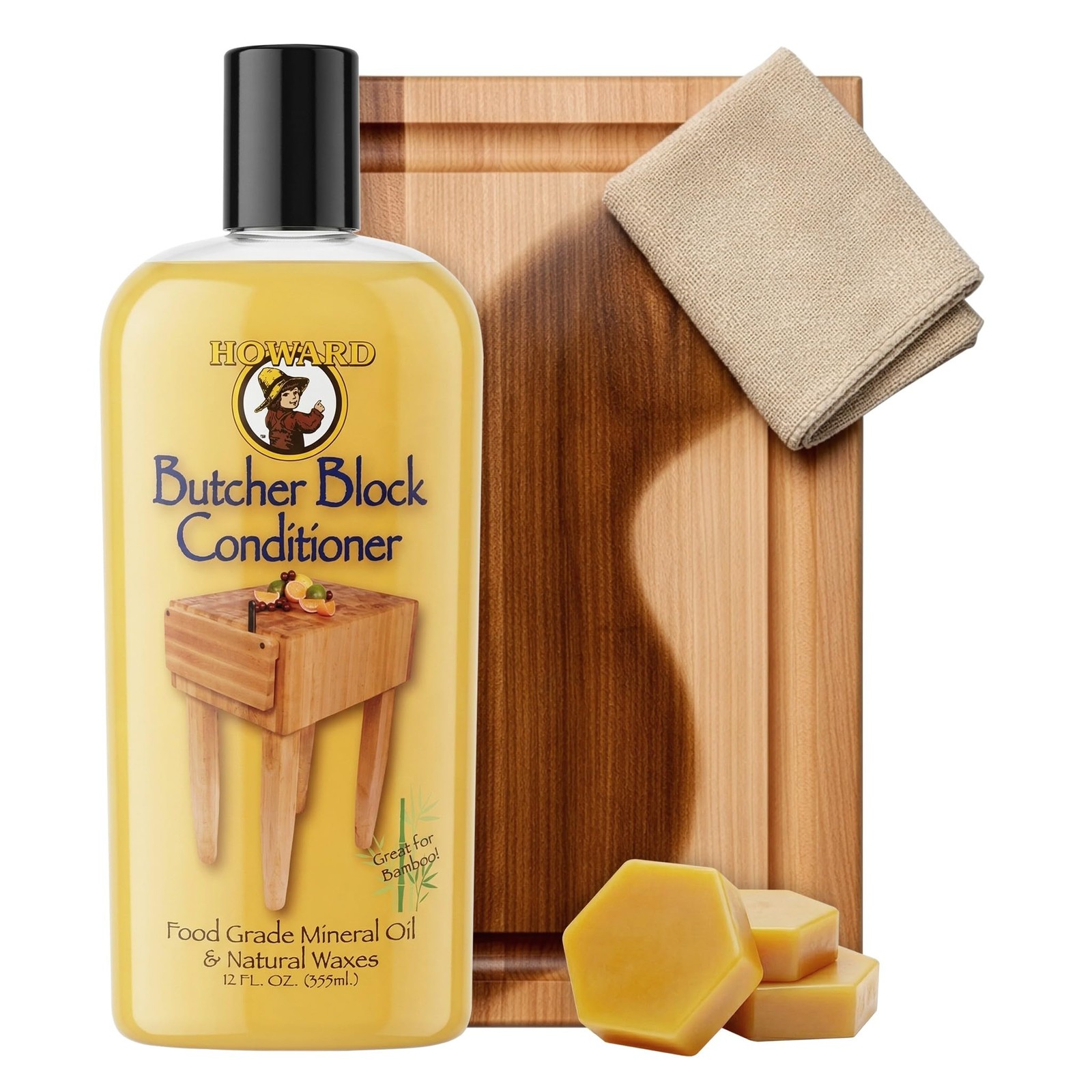 Howard Products Butcher Block Conditioner and Food Grade Mineral Oil for Wood…