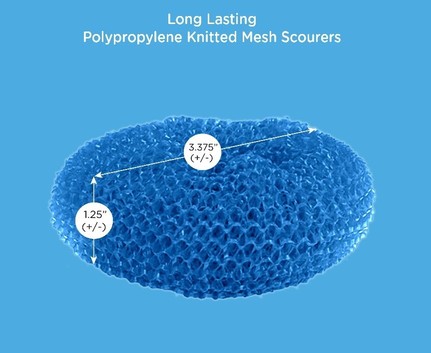 6 PACK!! Plastic Mesh Scouring Pads Non-Scratch for Dishes Assorted Colors