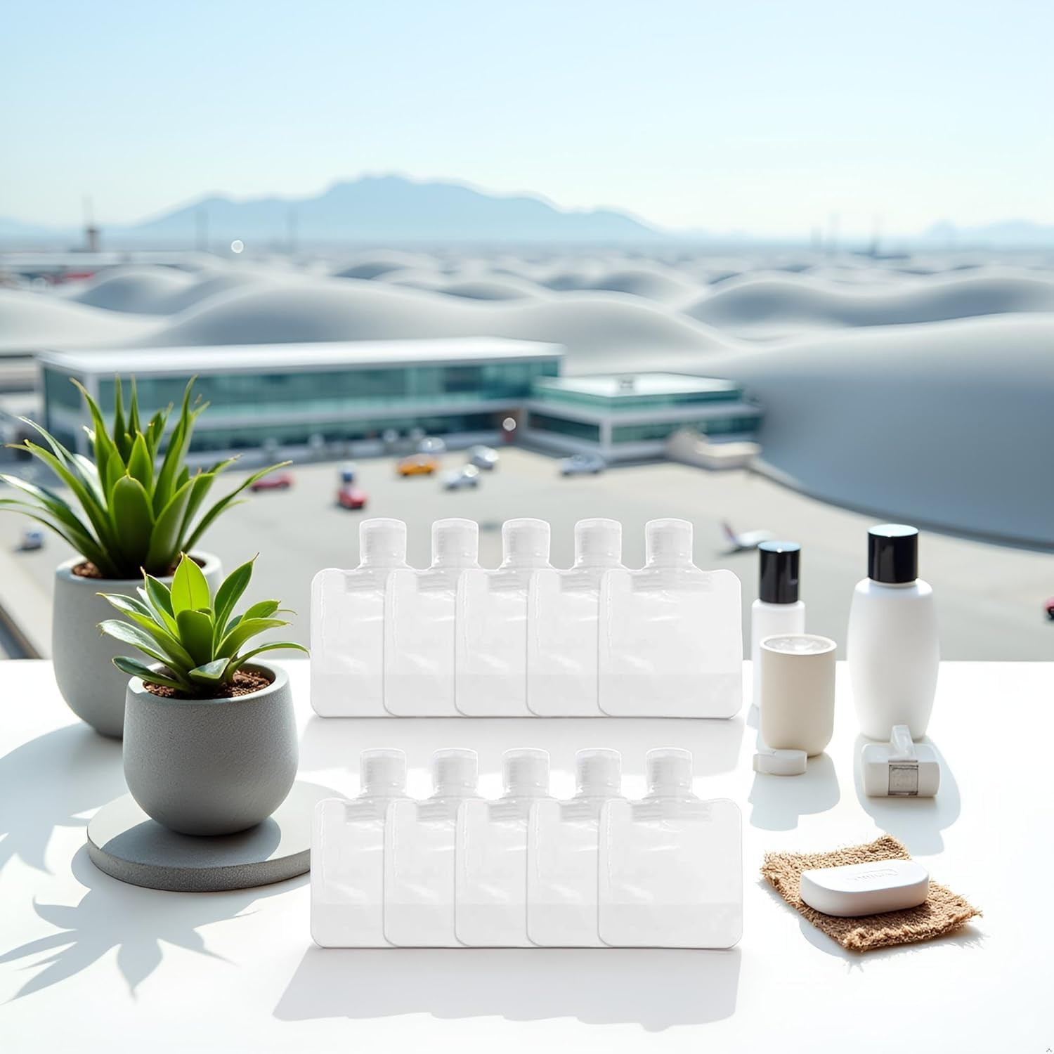 30Ml Travel Size Refillable Squeeze Pouches – 10 Pack Transparent Bags