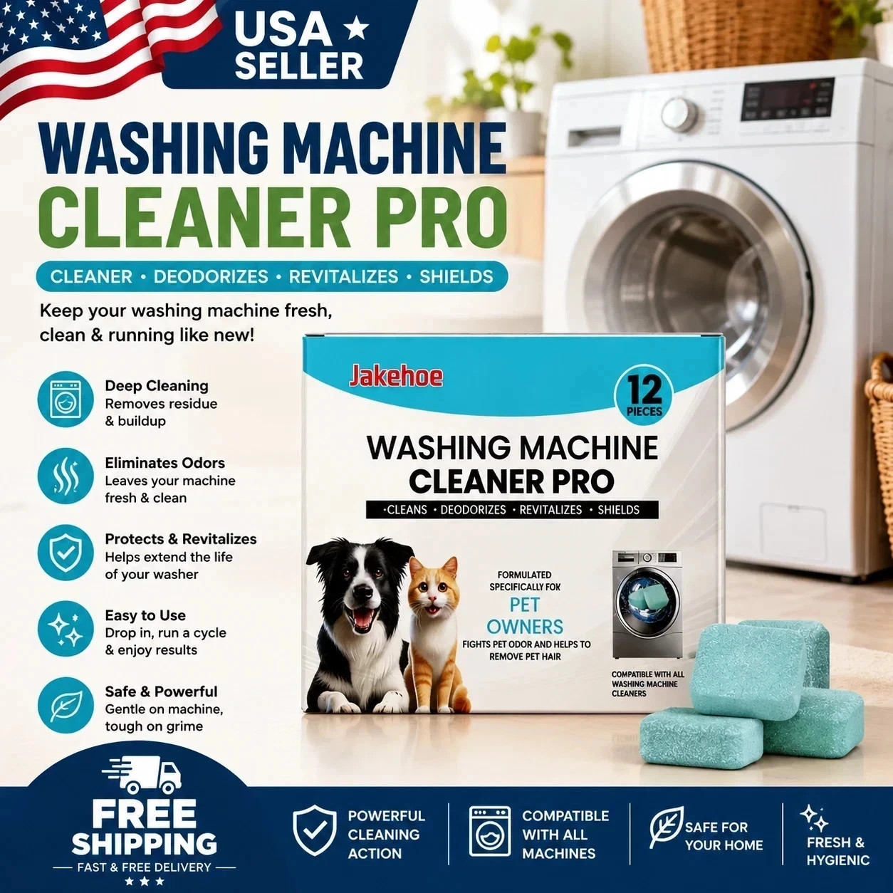 Uproot Clean Washing Machine Cleaner Tablets – 12 Pack US#1