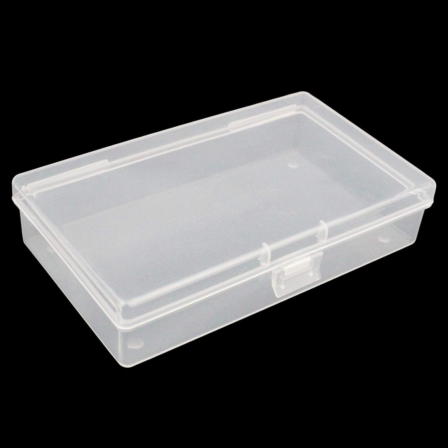 2/10 Clear Plastic Storage Container Box Hinged Lid Art Jewelry Making Organizer
