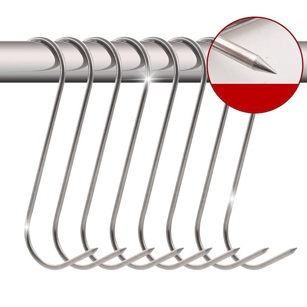 MUFEDAT Meat Hooks 20PCS, 5.12 in Premium Stainless 5.1inch(20Pcs), Silver
