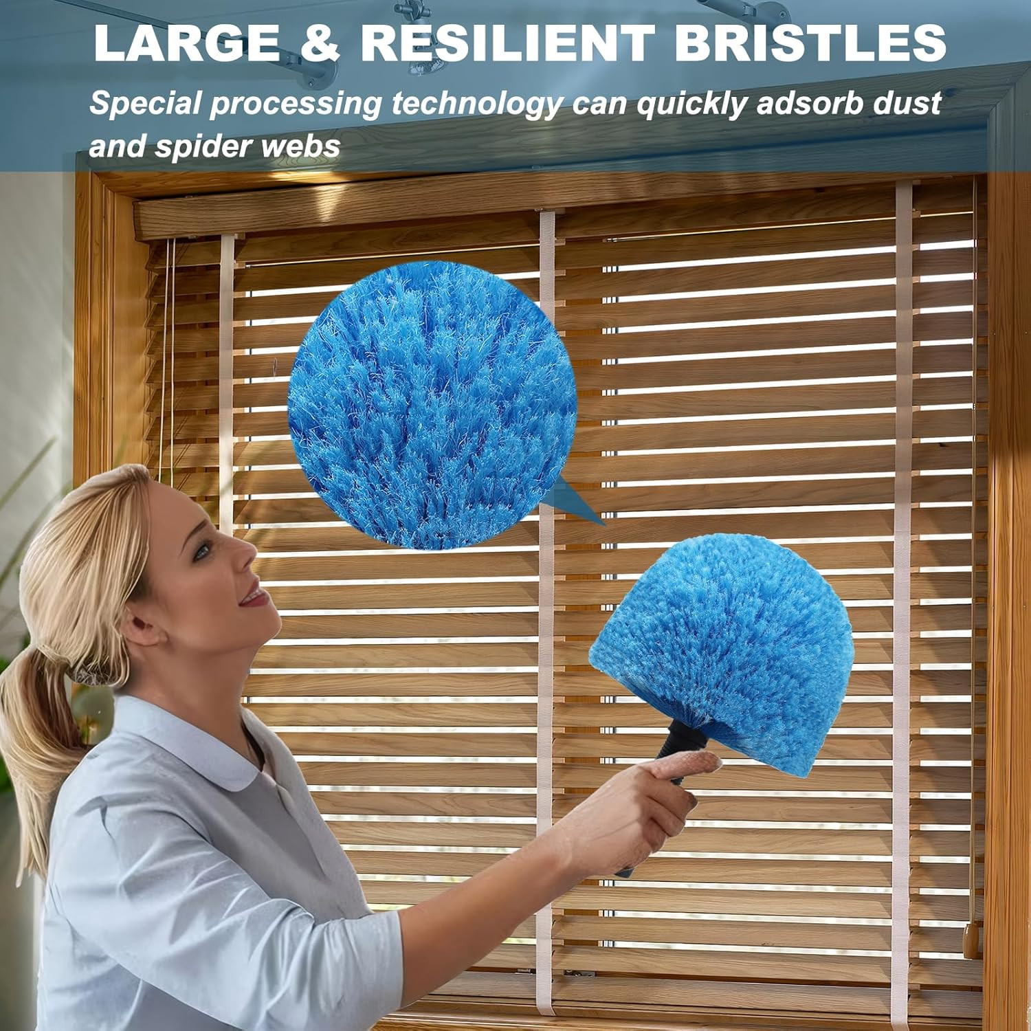 2 Pack Robust Cobweb Duster Head Brush – Superior Twist-On Web Cleaning Tool – S