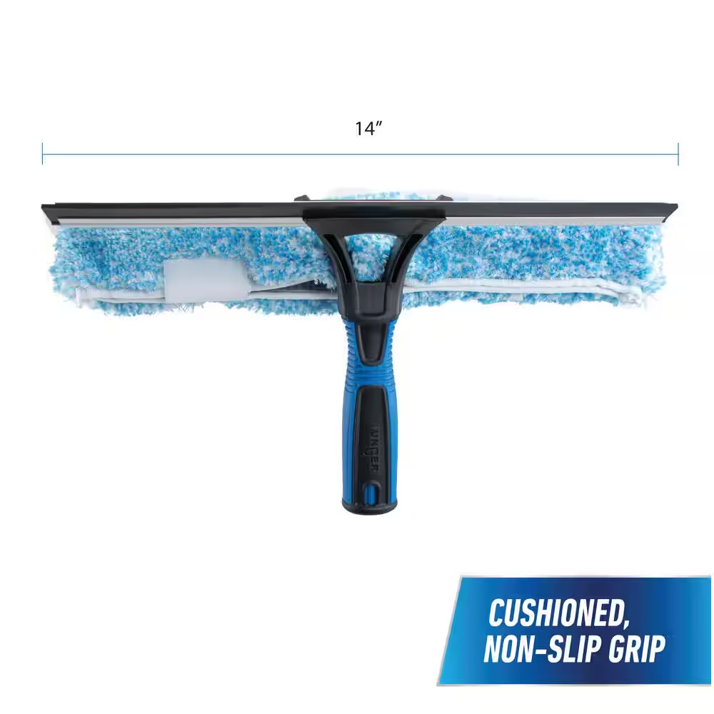 14 In. 2-In-1 Window Cleaner Squeegee & Scrubber Combi