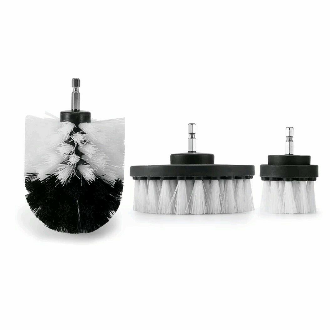 3 Pcs/set Drill Brush Power Scrubber Drill Attachments Cleaning Soft White