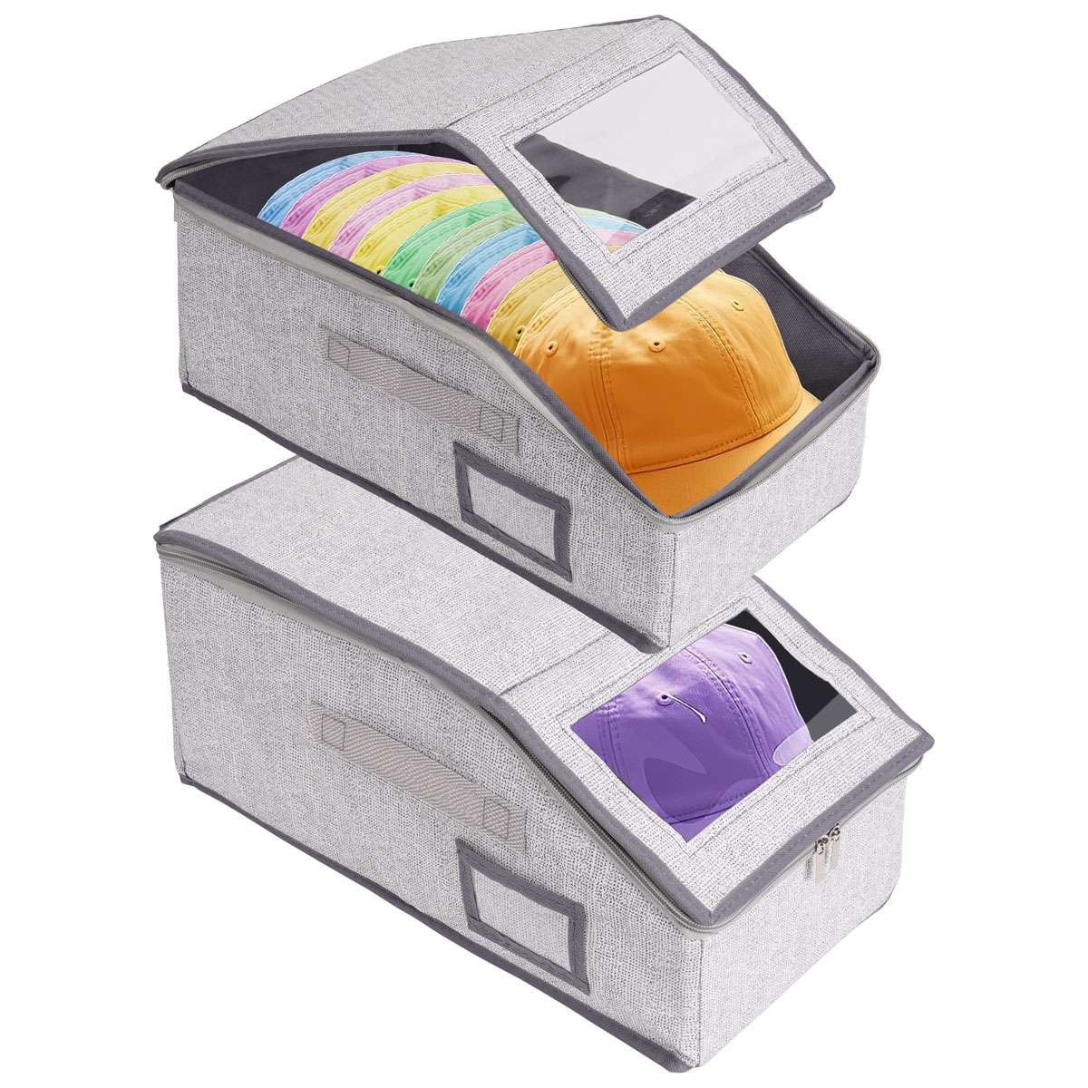 1/2/3PC Hat Storage Dust Bag Baseball Hat Cap Organizer Clear Rack Zipper Holder