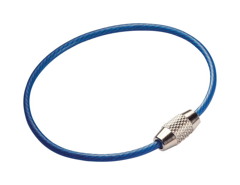 2 Pack Assorted Colors 6 inch Diameter Metal Cable Key Rings Vinyl Coated