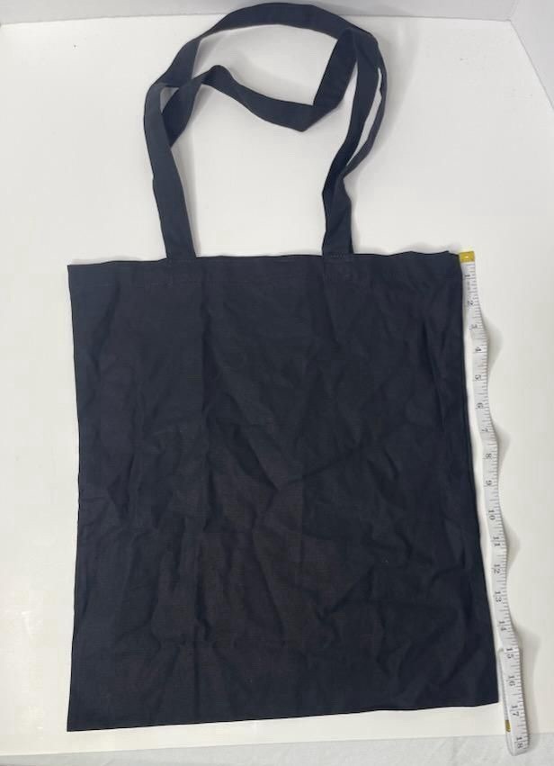 Black Cotton Foldable Tote Bag Medium | Plain Modern