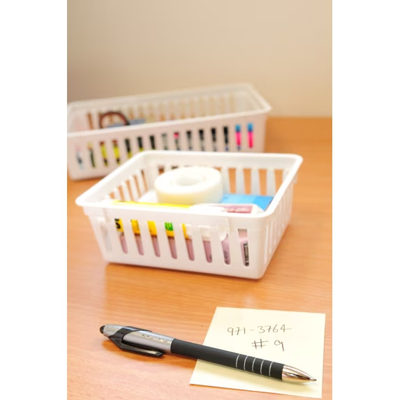 Mainstays 3-Pack Square Mini Plastic Storage Tray Organizers, Stackable Drawer O