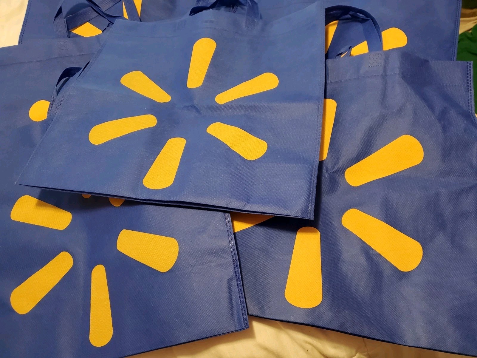 7 Lot Rare Purple? New Walmart Reusable Shopping Bags 18″ x 16.5″ x 6.5″ Reverse