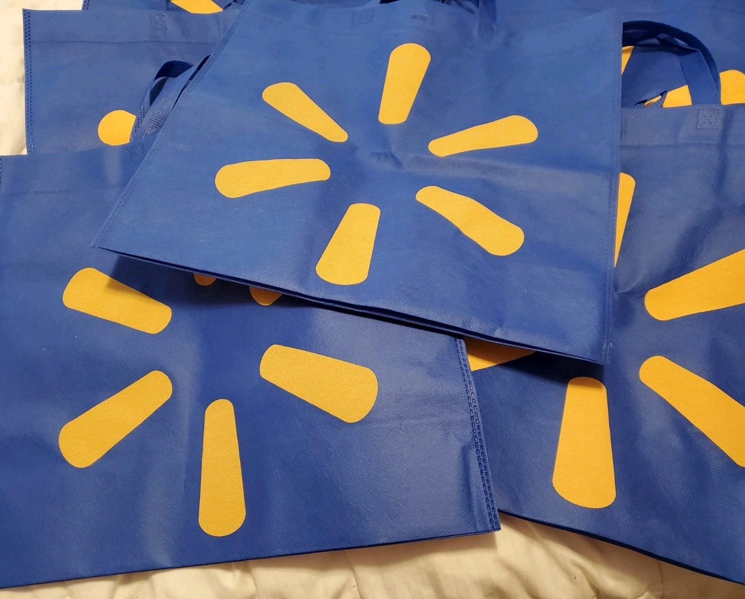 7 Lot Rare Purple? New Walmart Reusable Shopping Bags 18″ x 16.5″ x 6.5″ Reverse