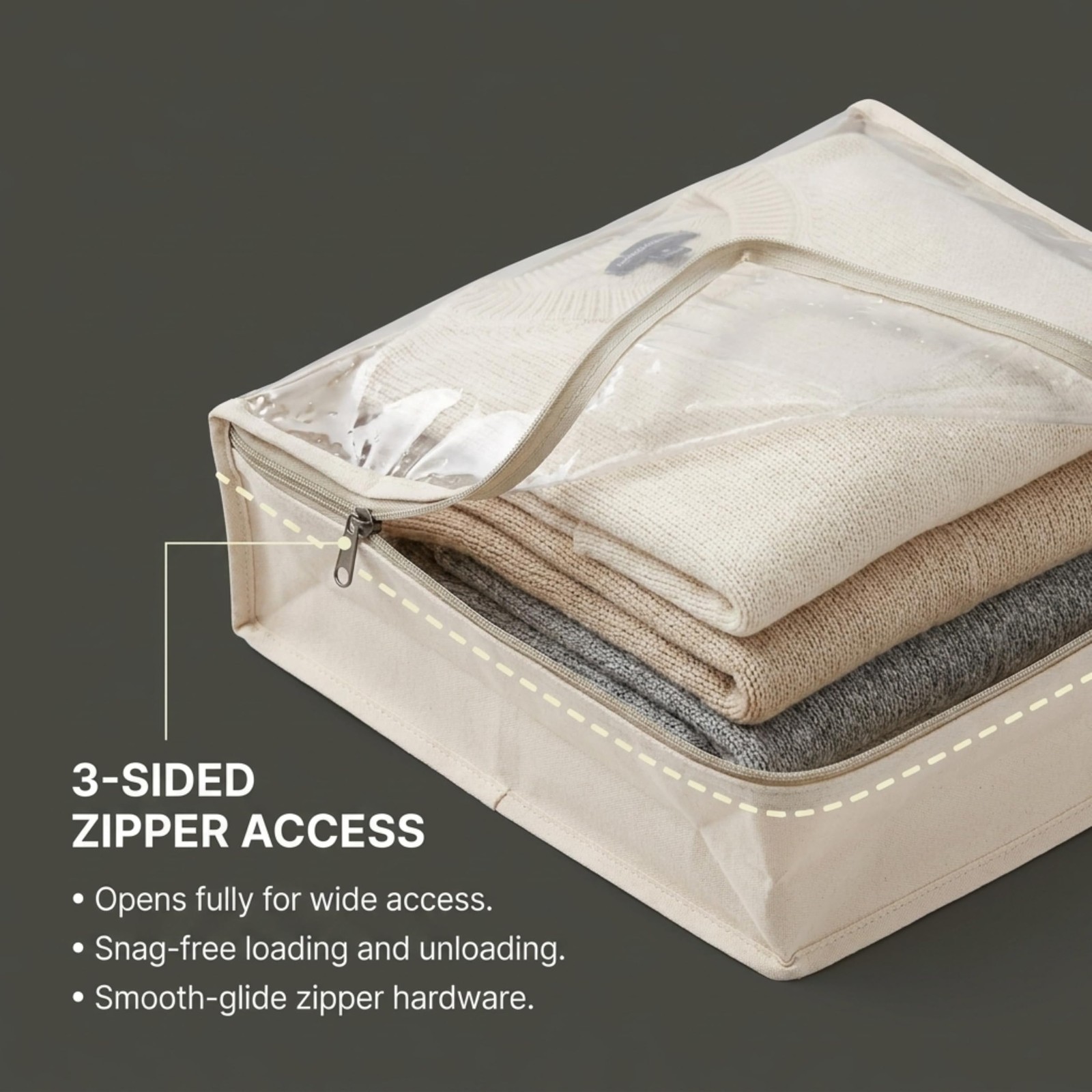 Household Essentials Canvas Sweater Storage Bags 2 2-Pack, Natural