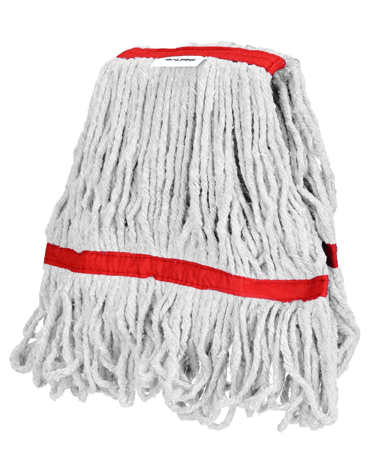 Alpine Industries Loop-End Cotton Mop Head 1” Red Headband & Tailband Case of 12
