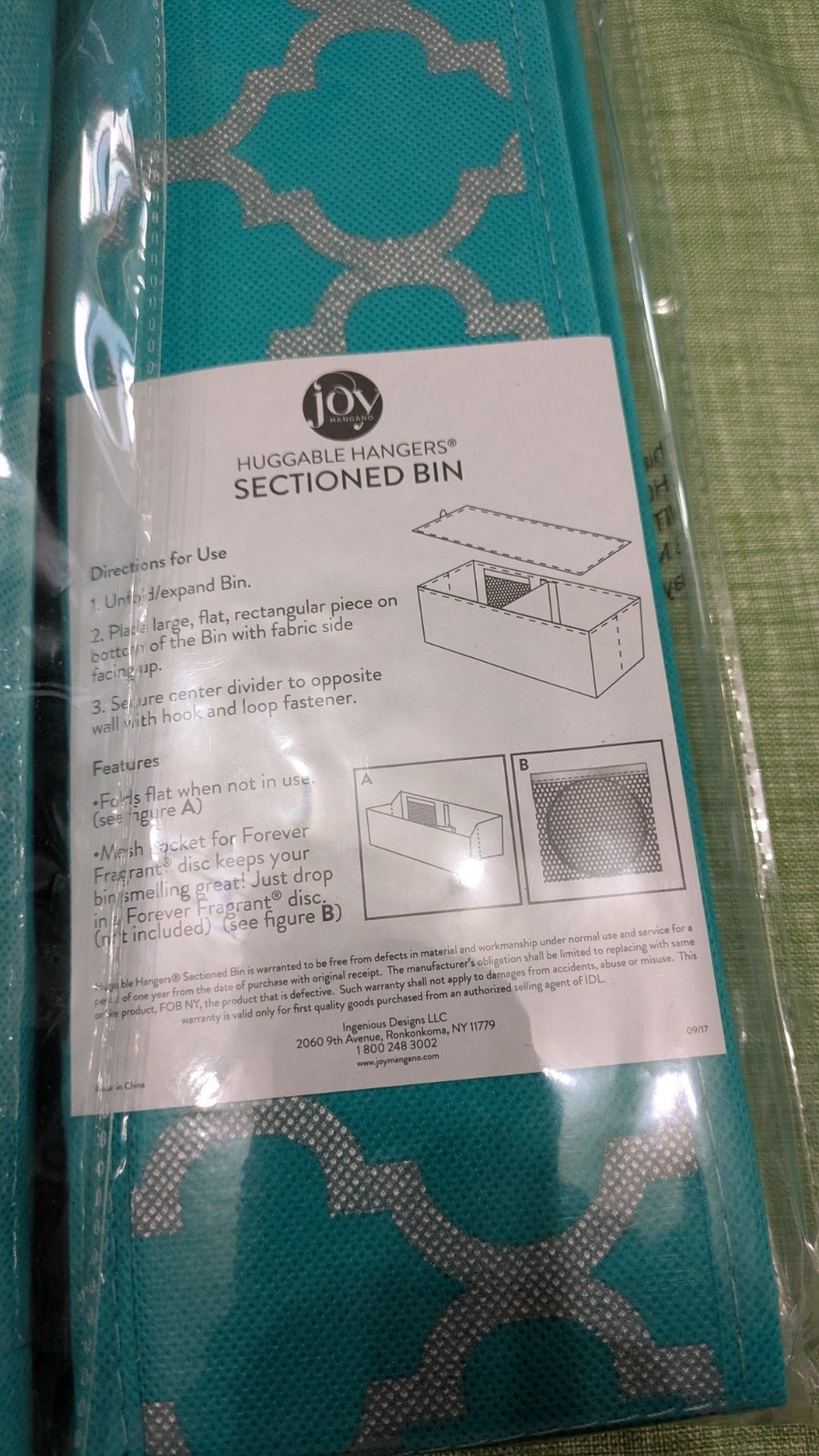 Joy Mangano Huggable Hangers Storage Organizer & Bins Teal Blue Set