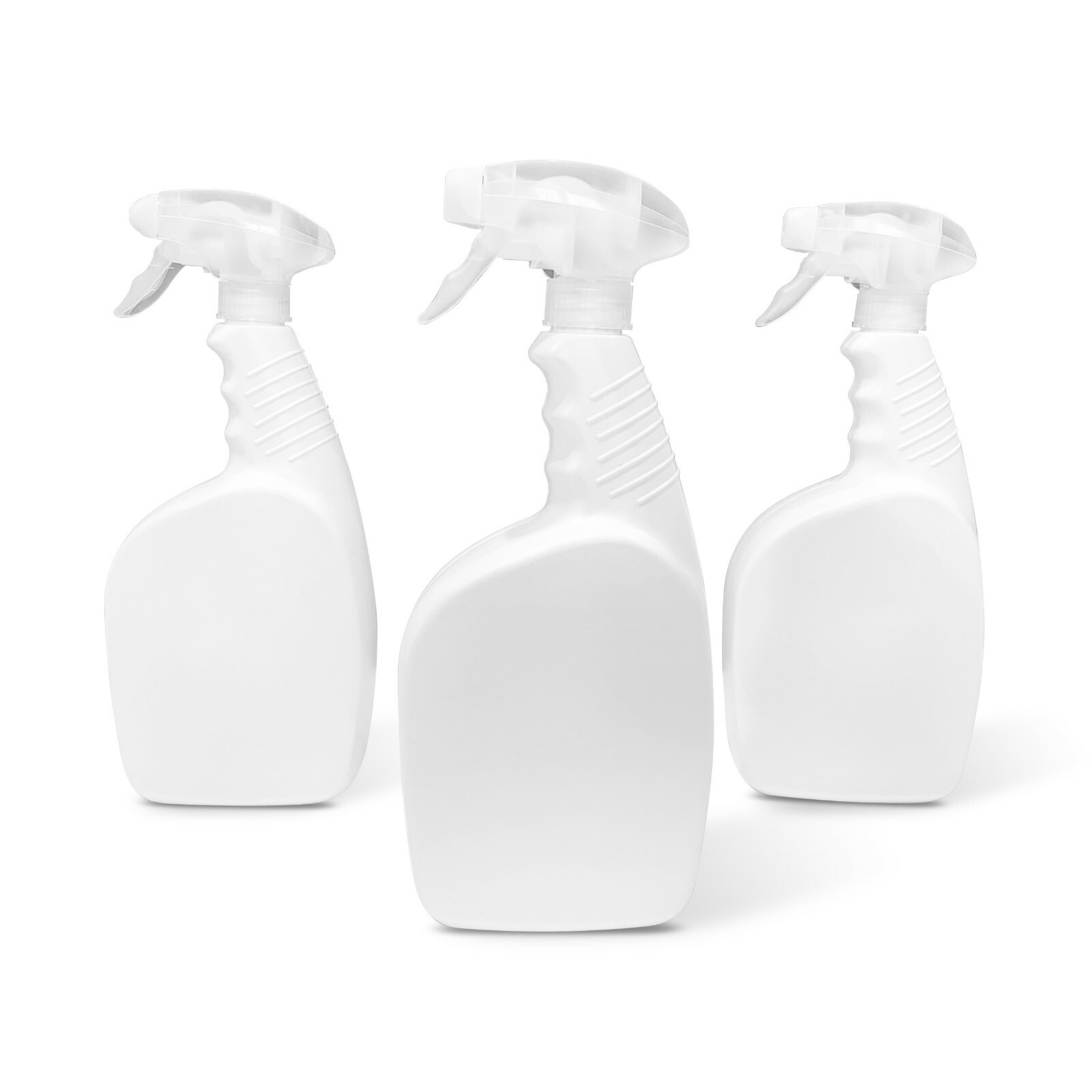 32 oz Plastic Spray Bottle 3 Pack White HDPE Chemical Resistant Bleach Cleaner