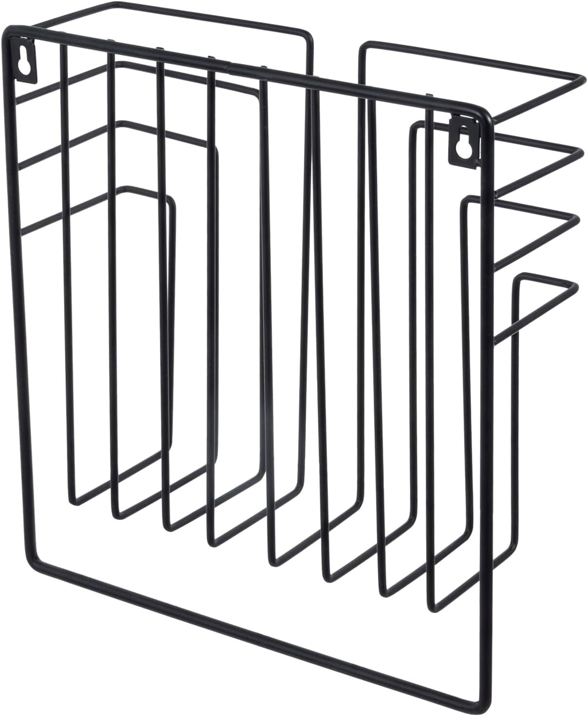 Wall Mounted Black Metal Wire Floating Magazine Rack, Office Magazine Holder