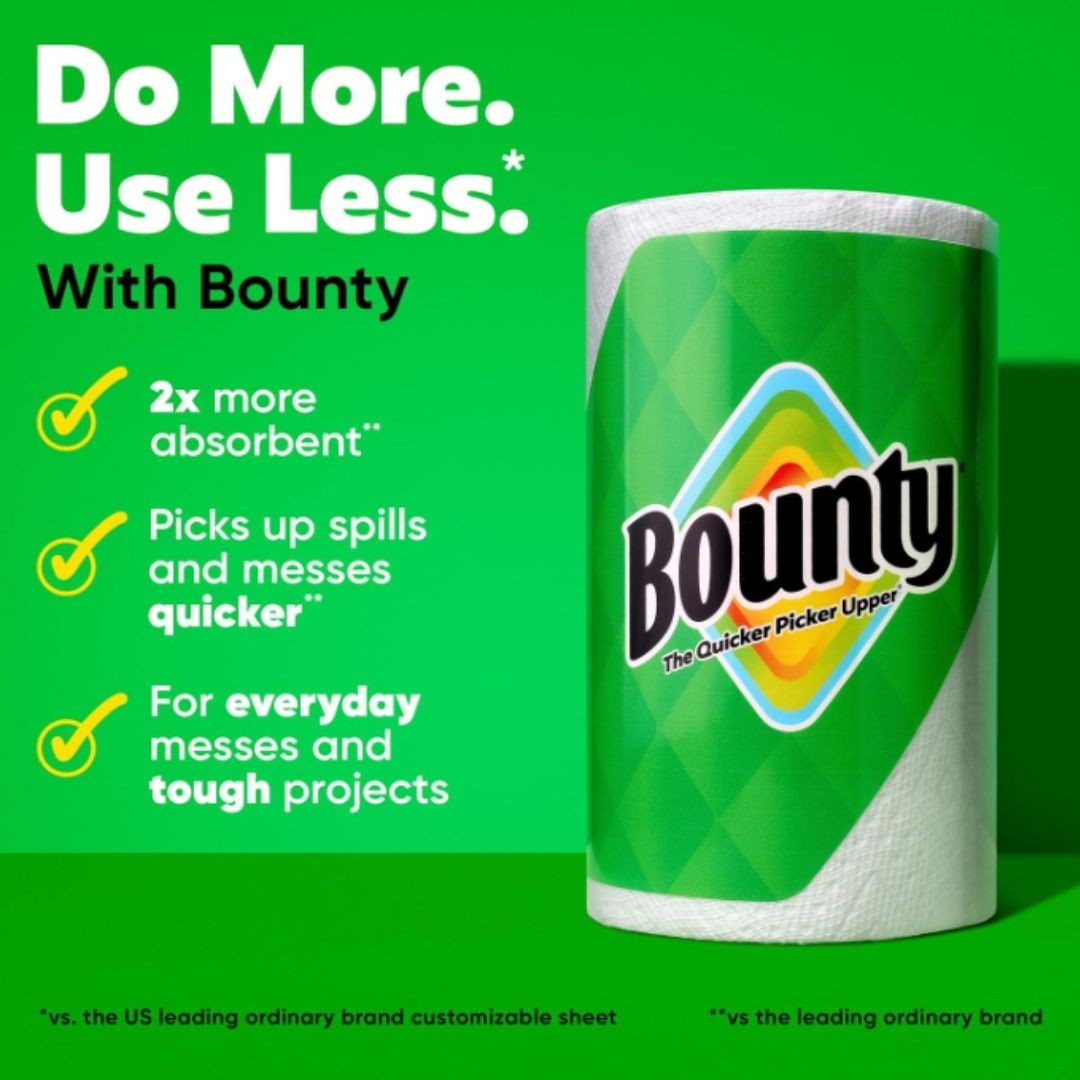 Bounty Select-A-Size Paper Towels, White, 2 Triple Rolls = 6 Regular Rolls New