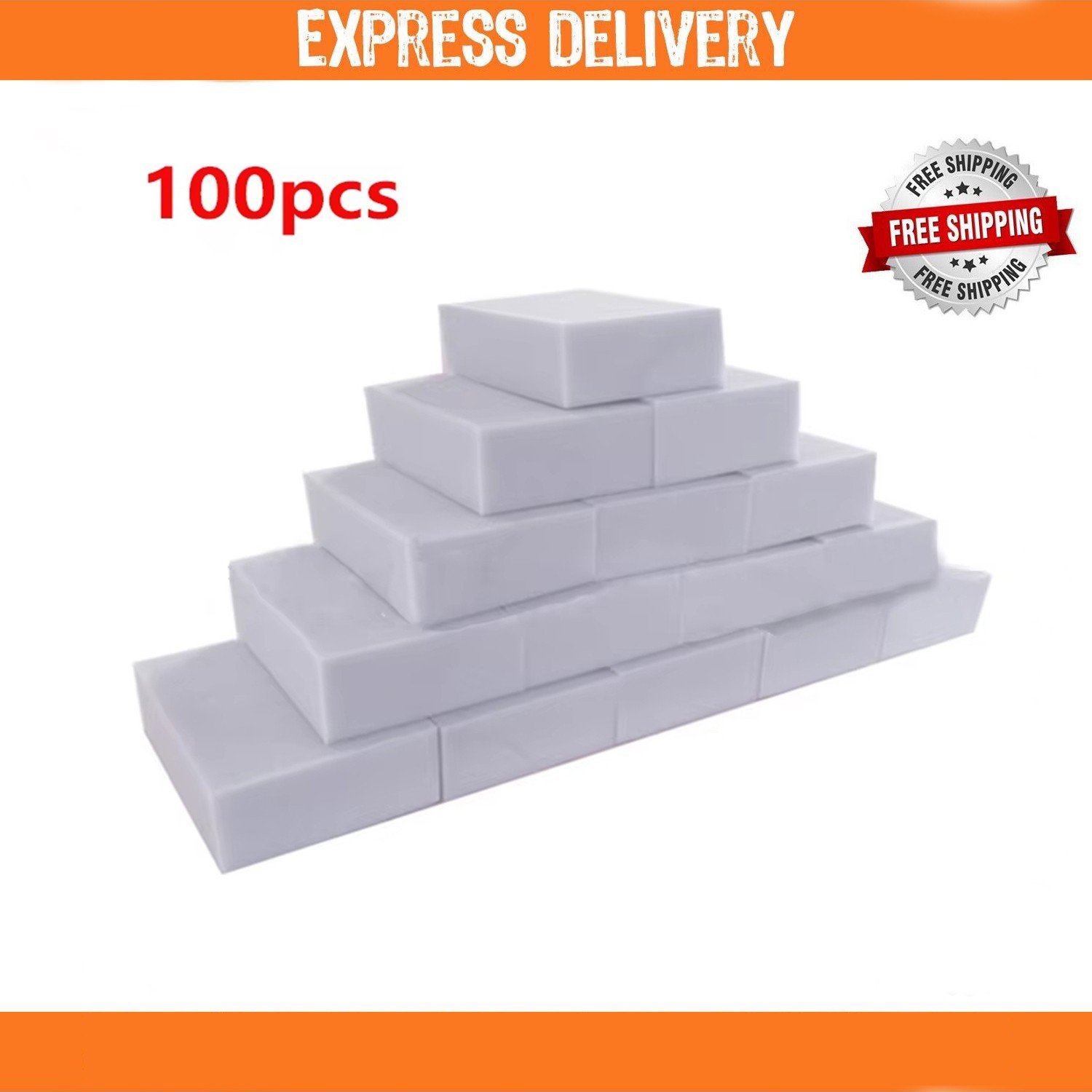 100 PCS Magic Sponge Eraser Bulk Pack 3/4″ Thick Melamine Cleaner