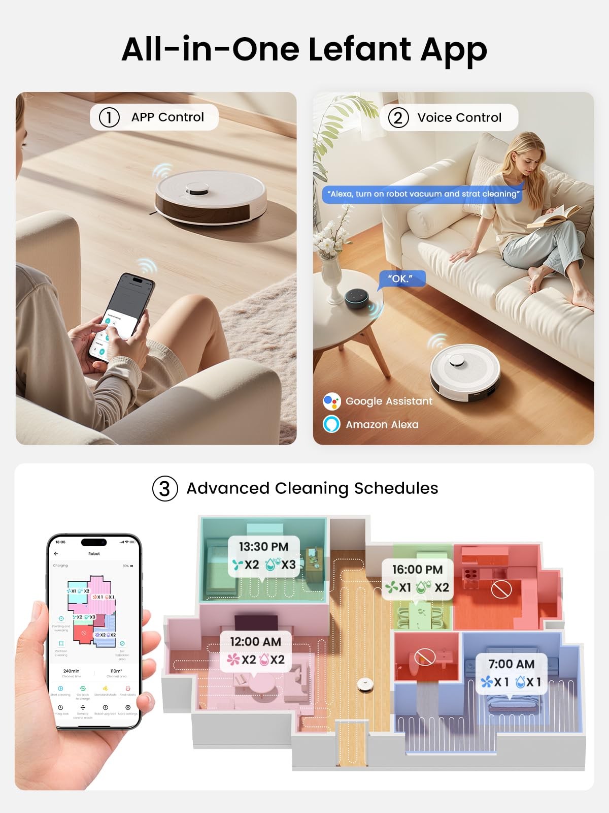 Lefant LiDAR Robot Vacuum and Mop, 90-Day Self-Emptying, 190° PSD Obstacle Av…