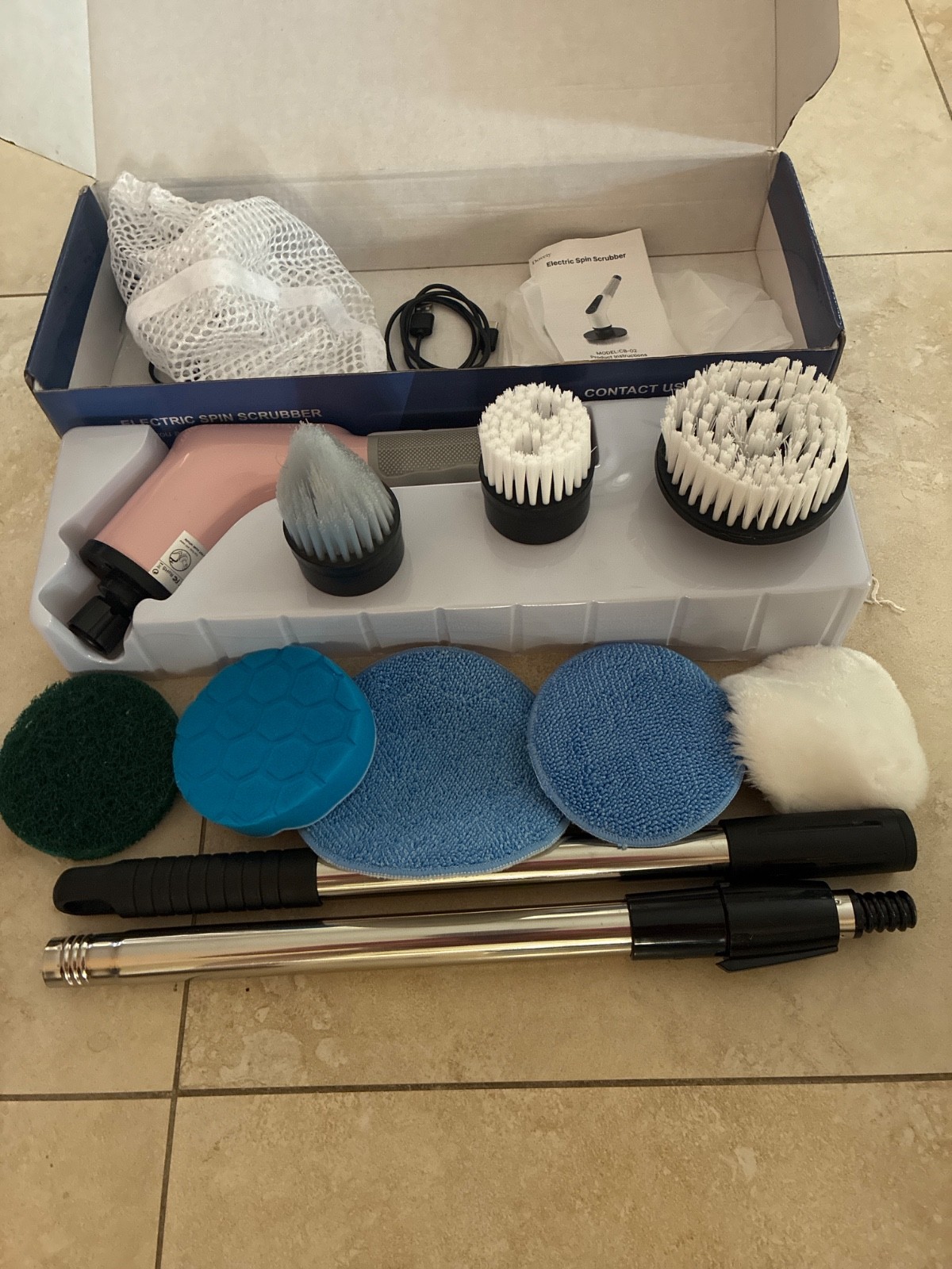 DOVETY 9-in-1 Electric Spin Cleaning Brush – Model CB-02 – New Open Box