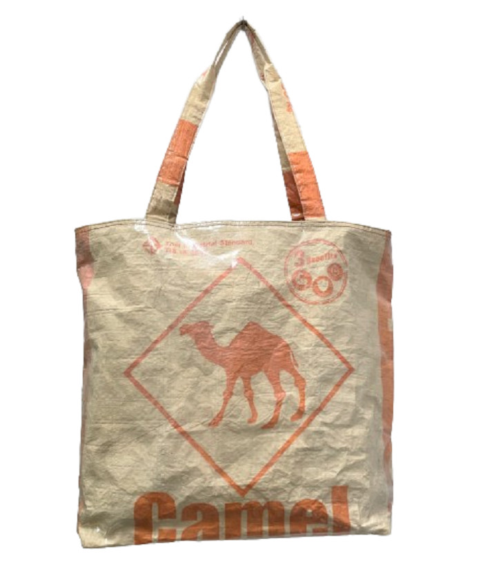 Fair Trade Camel Cement Beach Tote Handmade in Cambodia