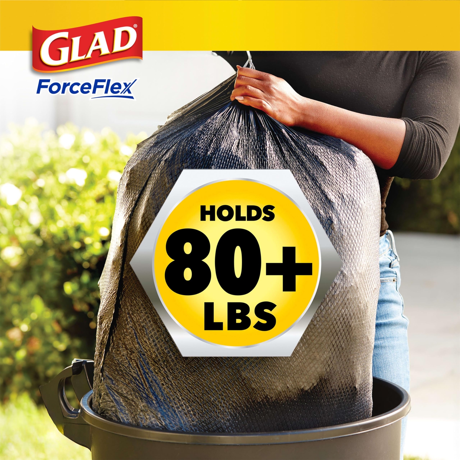 Glad ForceFlex Clorox 30 Gallon Trash Bags 50 Count Mountain Air Scent