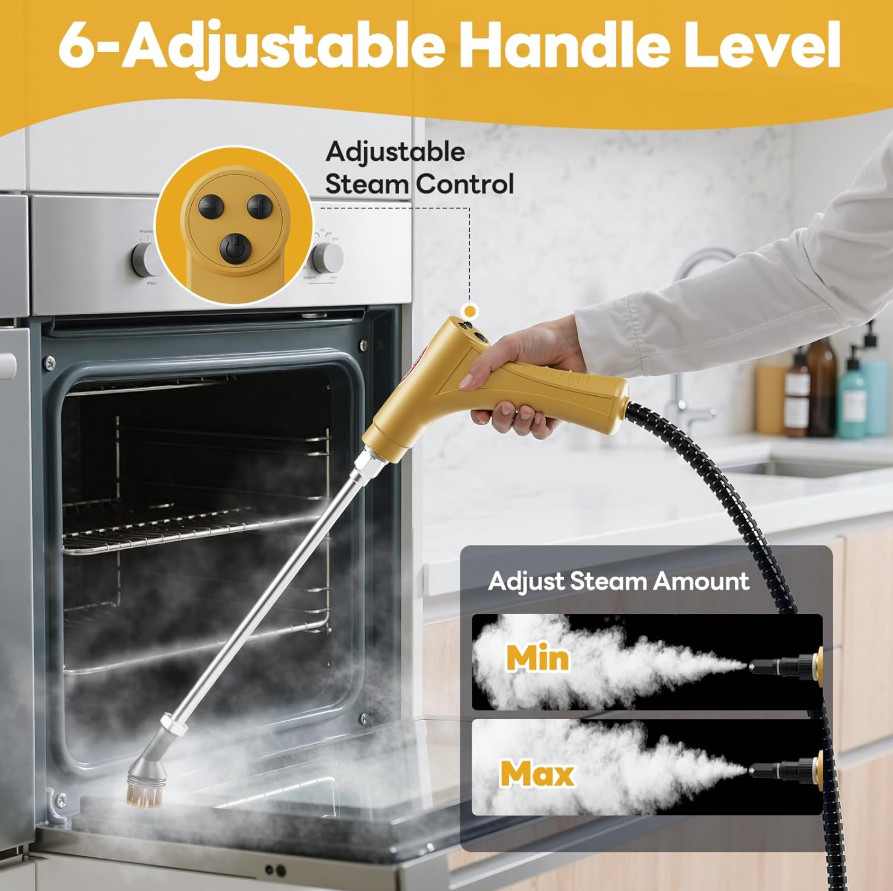 Handheld Steam Cleaner High Pressure 15-in-1 Fast Heat MultiSurface for Home Car