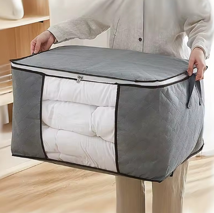 1 pc Extra Large Storage Bag with Handle Window Clothing Quilt Organizer