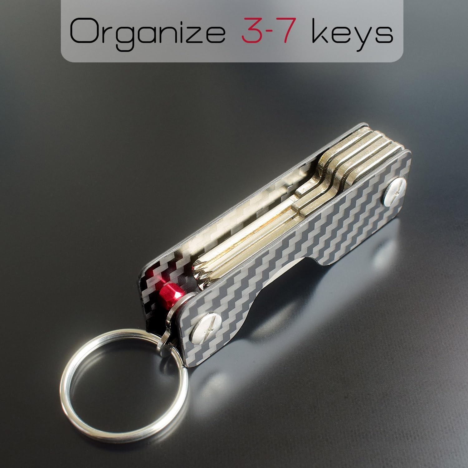 Leeuoe Carbon Fiber Key Organizer,Compact Key Holder,Minimalist Multikey Fold…