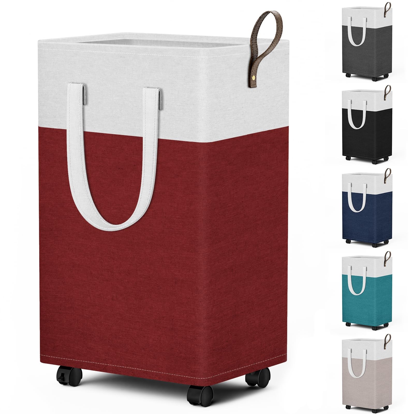 75L Rolling Laundry Basket with Wheels, Collapsible & Waterproof Laundry Hamp…