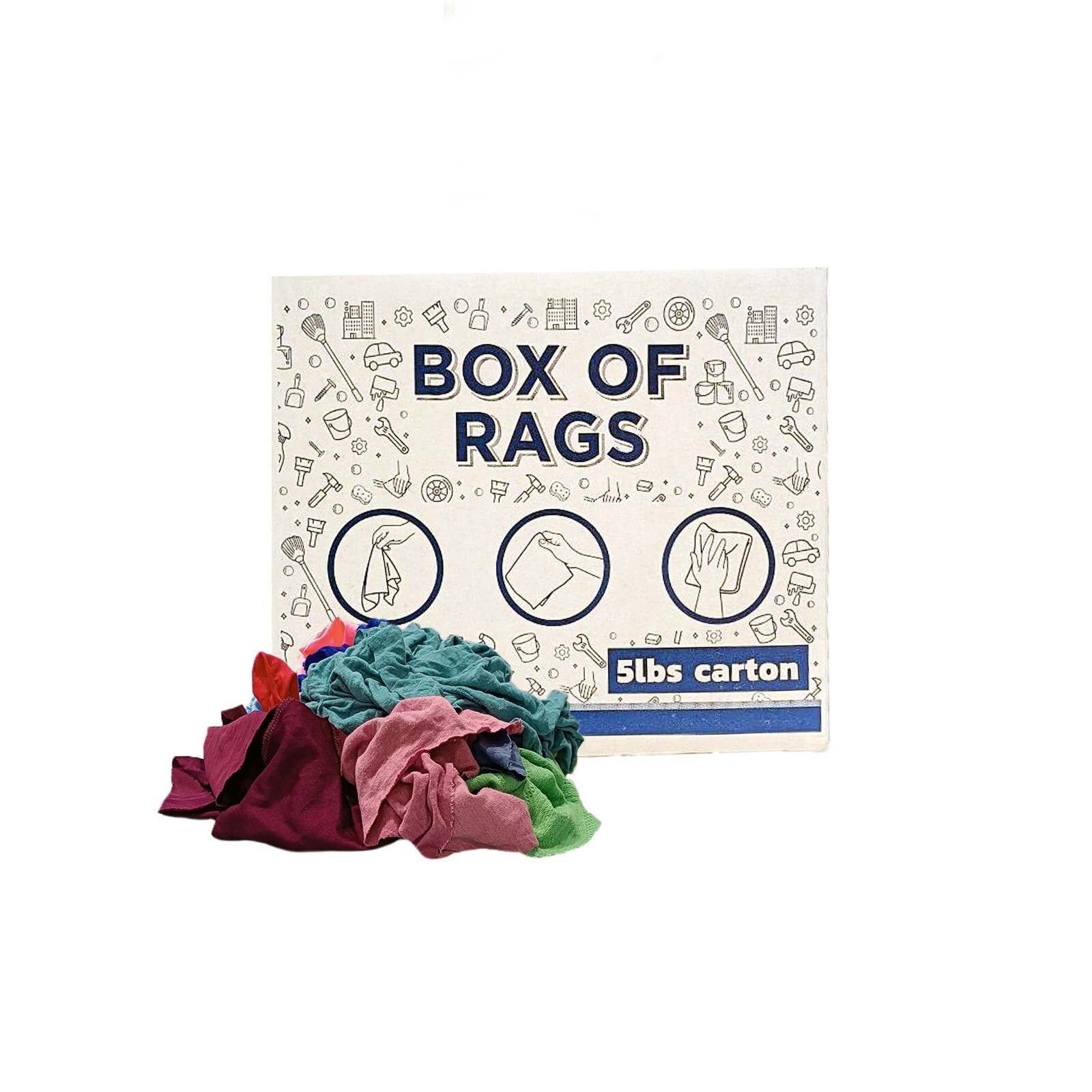 Recycled Color Knit Rags – Shop Bulk Cotton Wipers for Multipurpose Use – Box