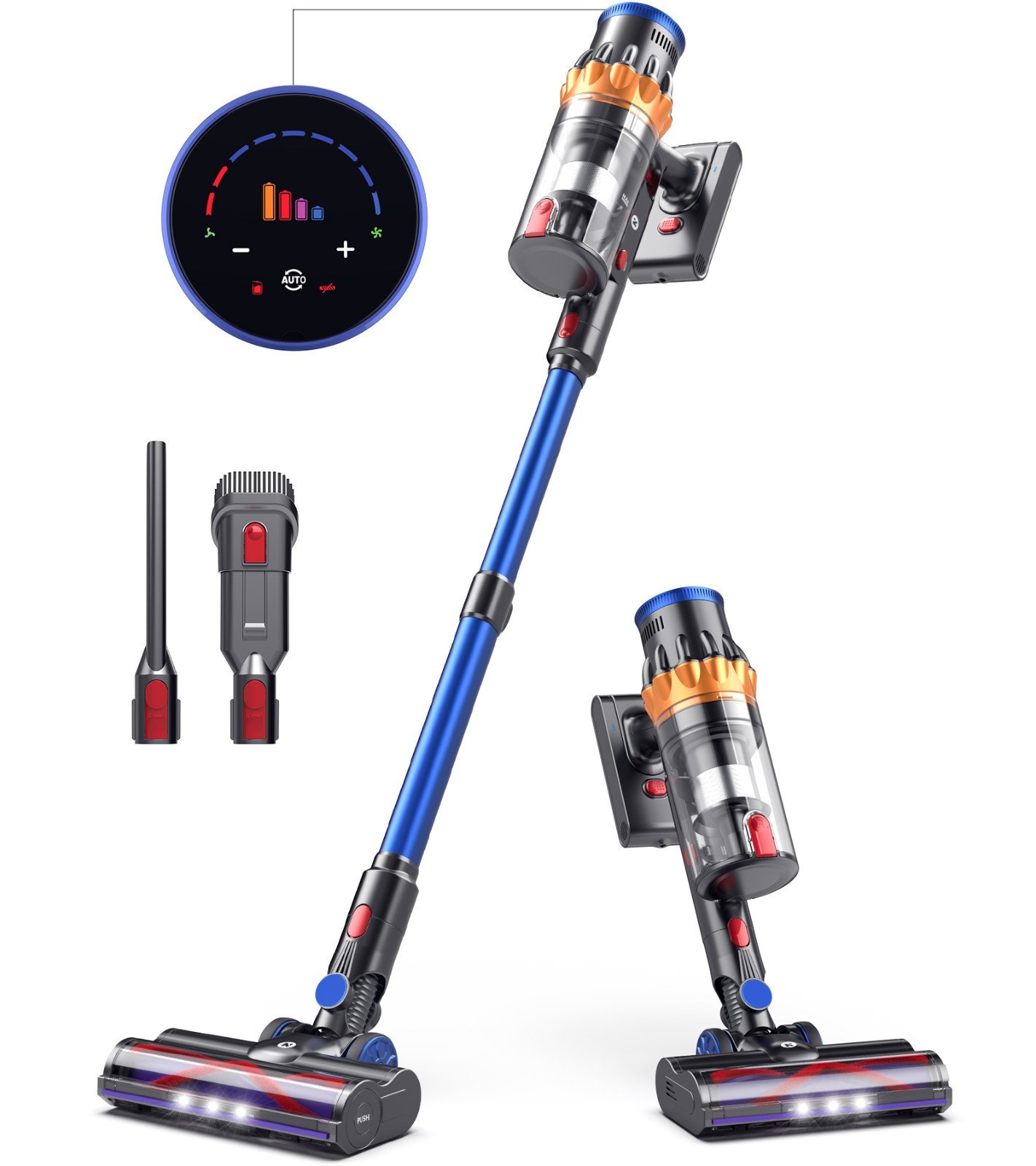 Cordless Vacuum Cleaner Stick 65KPa 550W 70min Runtime Home Office Rechargeable