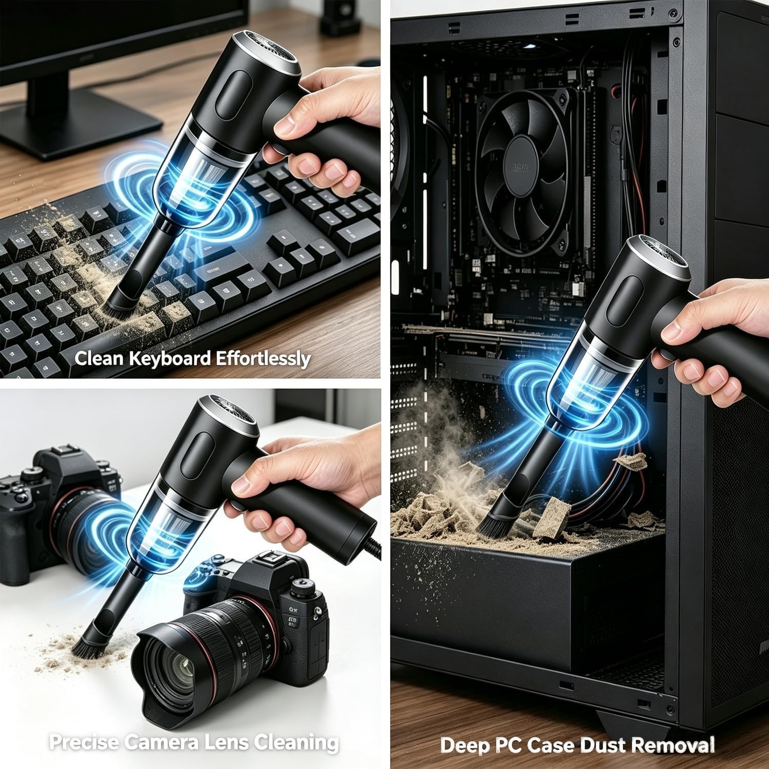 Compressed Air Duster Wireless Handheld Car Vacuum Cleaner, Air Blower 3 in 1…