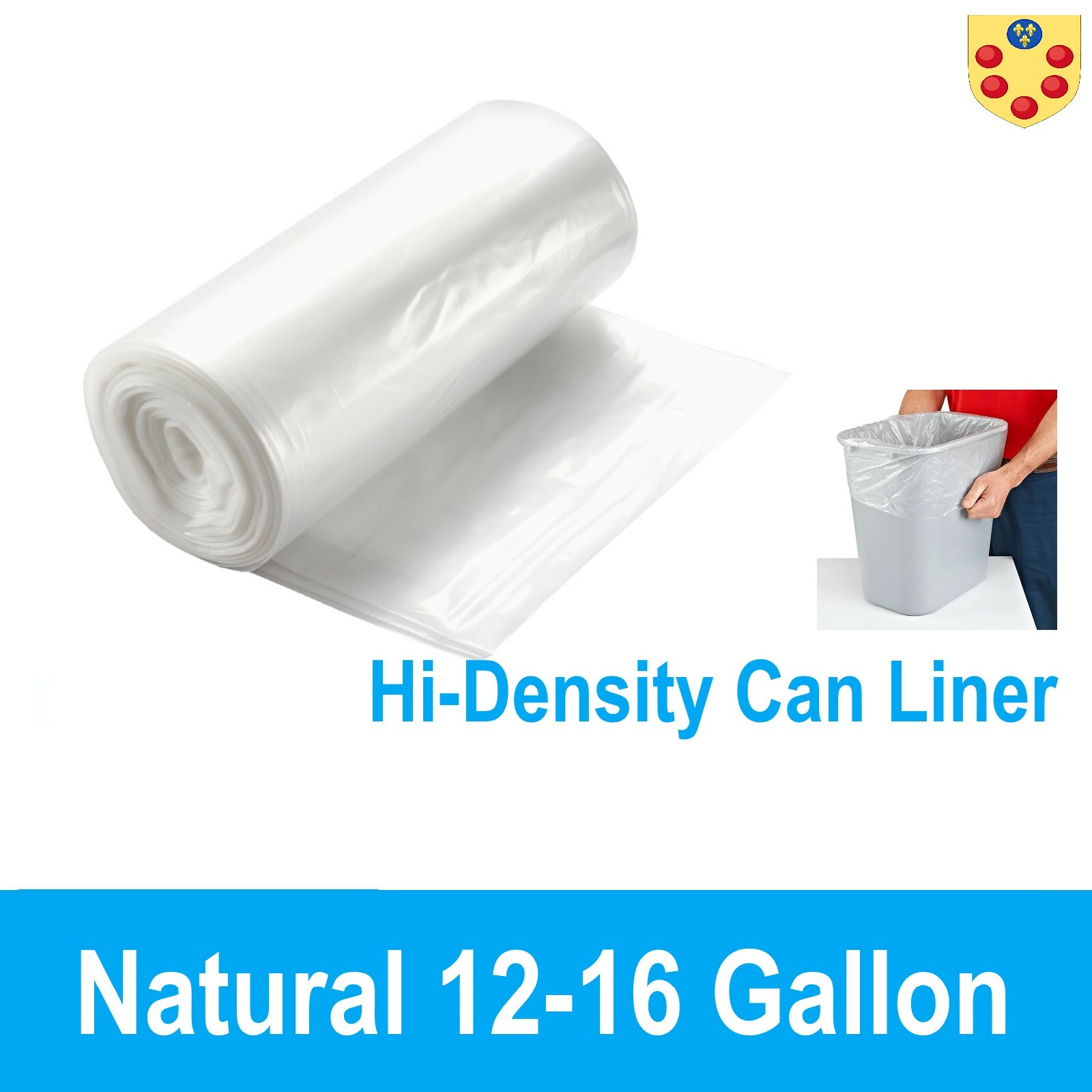CLEAR Garbage Bags Office Household Storage Roll Trash Bag 12-16 Gln, 33 Gallons