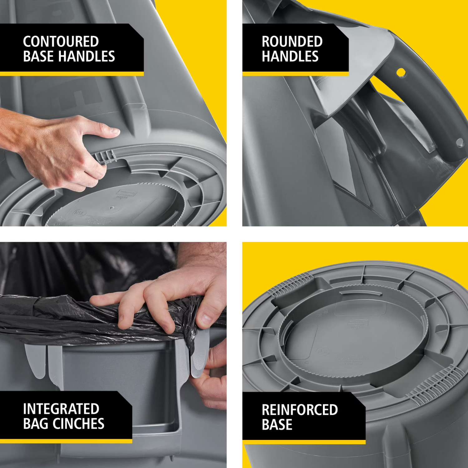 Rubbermaid Brute 32 Gal Touchless Indoor Trash Can Gray Commercial