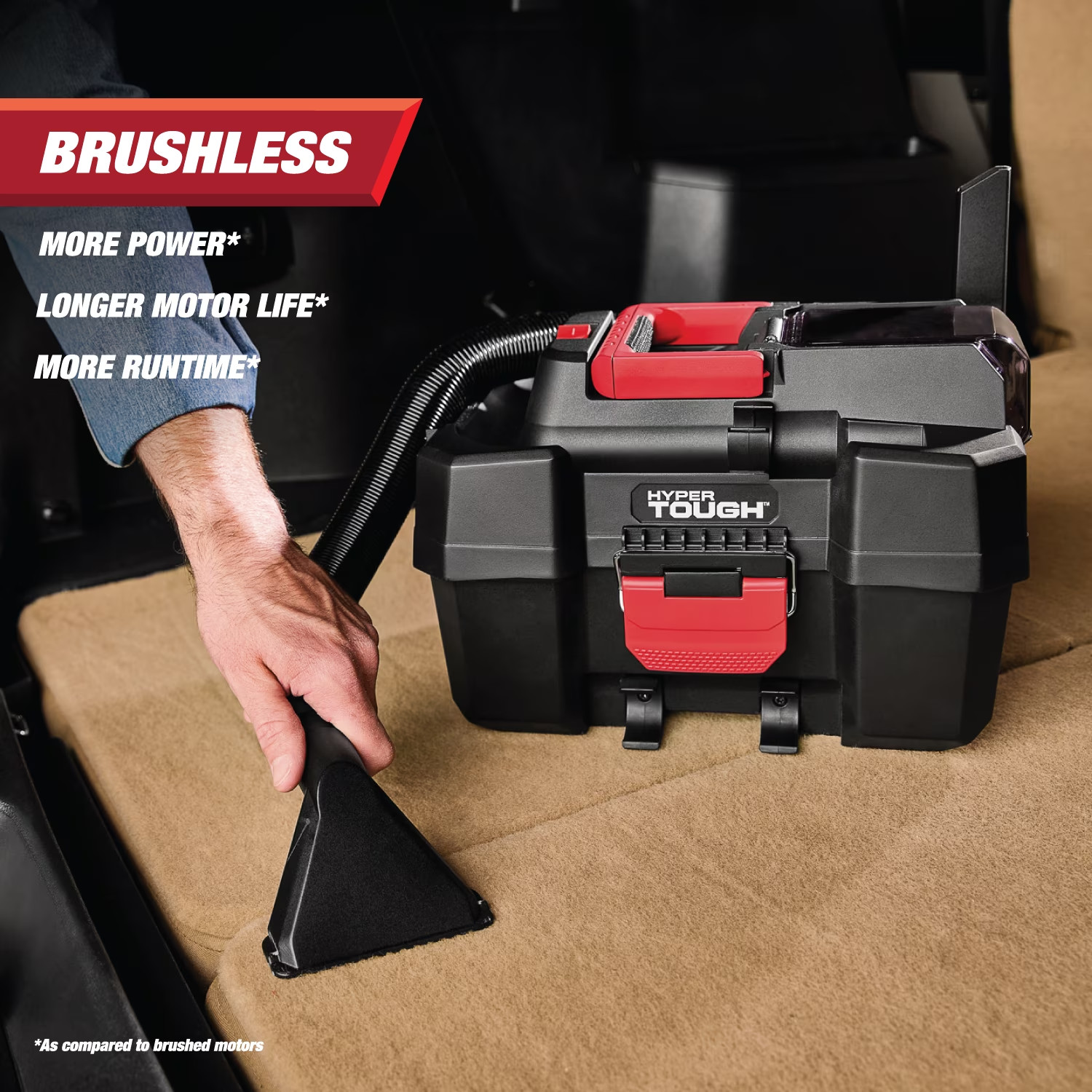 Hyper Tough 1.5 Gallon Wet Dry Vac, 20V Max, Brushless Motor, Cordless